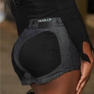 Mugler Midnight Blue Denim Shorts